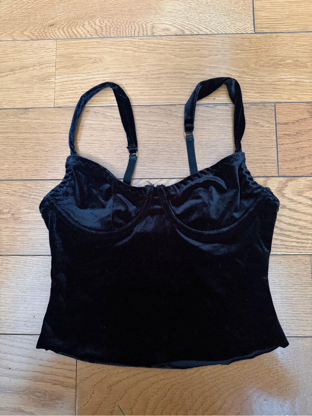 Nasty Gal Black Velvet Underwire Bustier Camisole